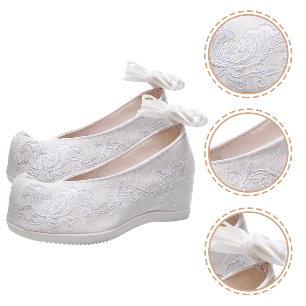 1 Pair Dance Performance Shoes Women Shoes Wedding Bride Embroidered Shoes