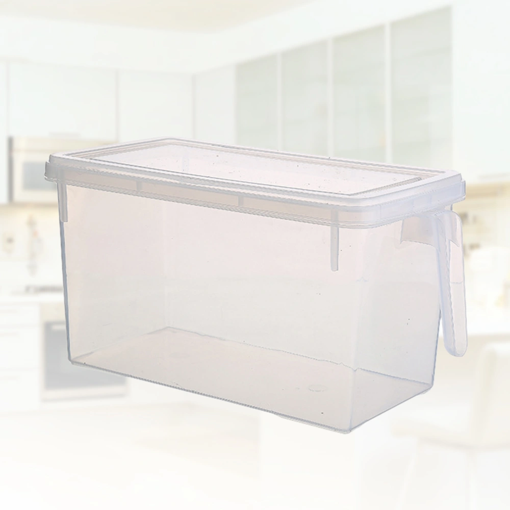 Kitchen Transparent PP Storage Box Grains Beans Storage Container Stackable Refrigerator Food Storage Box with Lid and Handle - Size S (28x15.5x13cm)