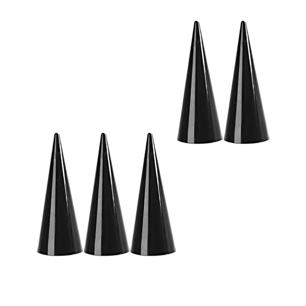 5pcs Creative Finger Tips Shape Showcase Ring Holder Home Jewelry Display Organizer Miniature Storage Rack (Black)