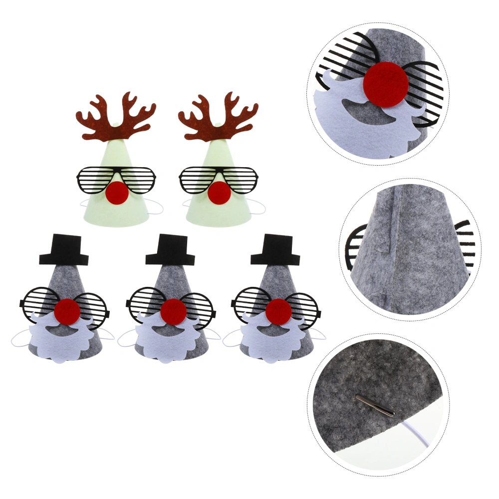 5Pcs Non-woven DIY Craft Christmas Hats Creative Hats Making Kits Material