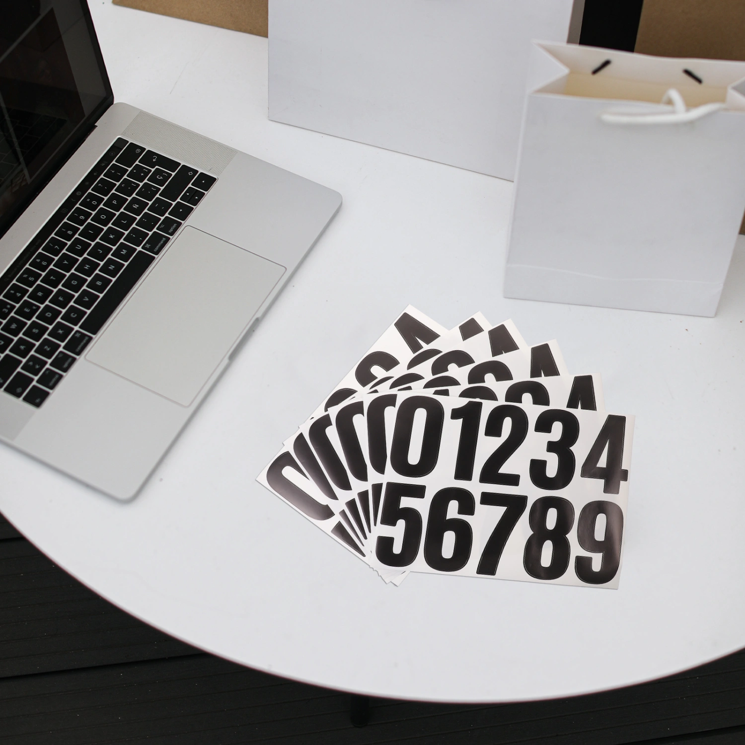 6 Sheets Large Number Stickers Adhesive Numbers Stickers for Garbage Bins Trash Can Number Stickers