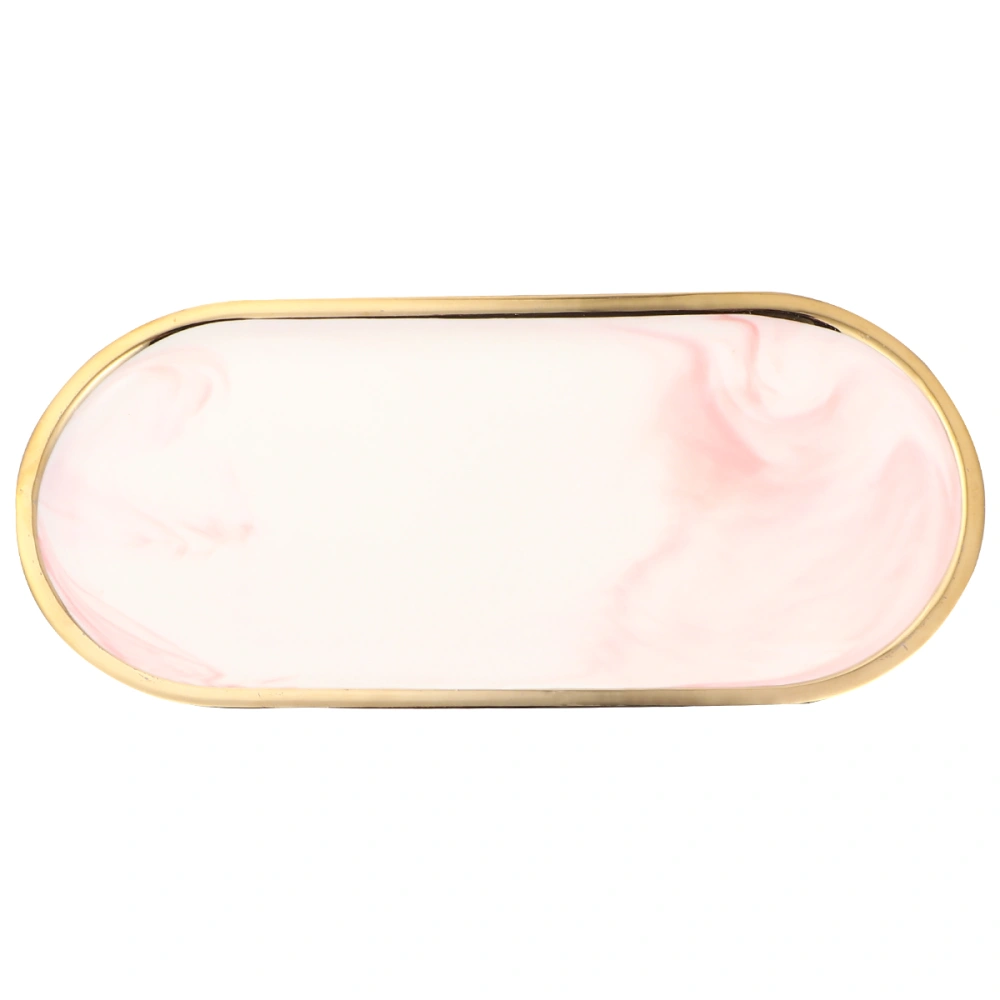 1Pc Adorable Glamorous Storage Plate Crafted Jewery Display Tray (Pink)