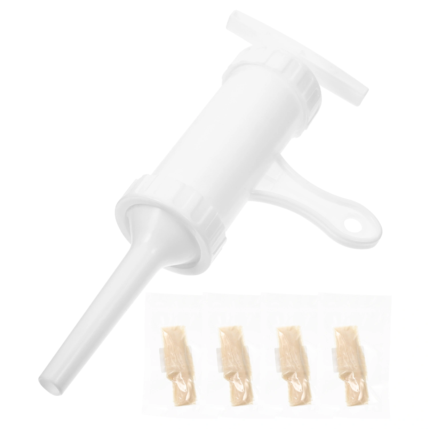1 Set of Kitchen Sausage Casing Elastic Sausage Casing Natural Ham Sausage Casing with Sausage Stuffer