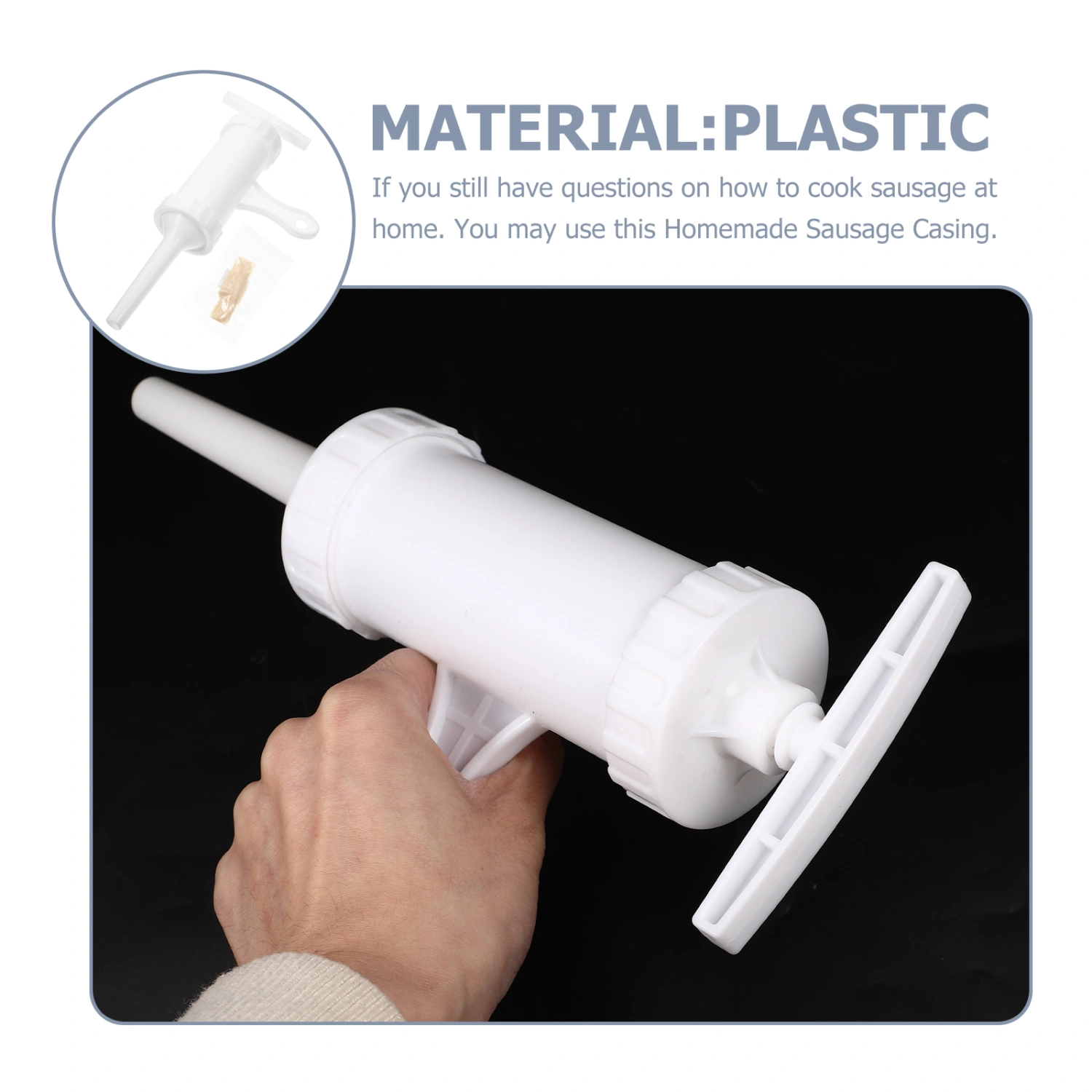 1 Set of Kitchen Sausage Casing Elastic Sausage Casing Natural Ham Sausage Casing with Sausage Stuffer