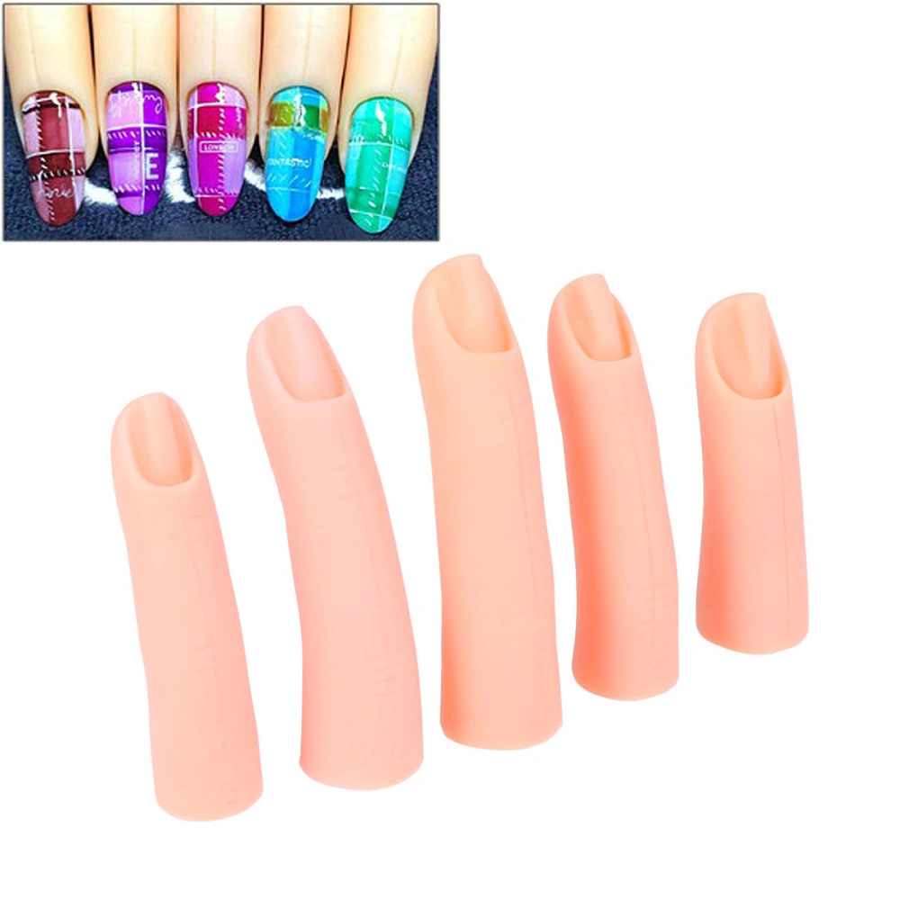 Nail Art Practice False Finger Model and Manicure Nail Art Training Tool without Magnet