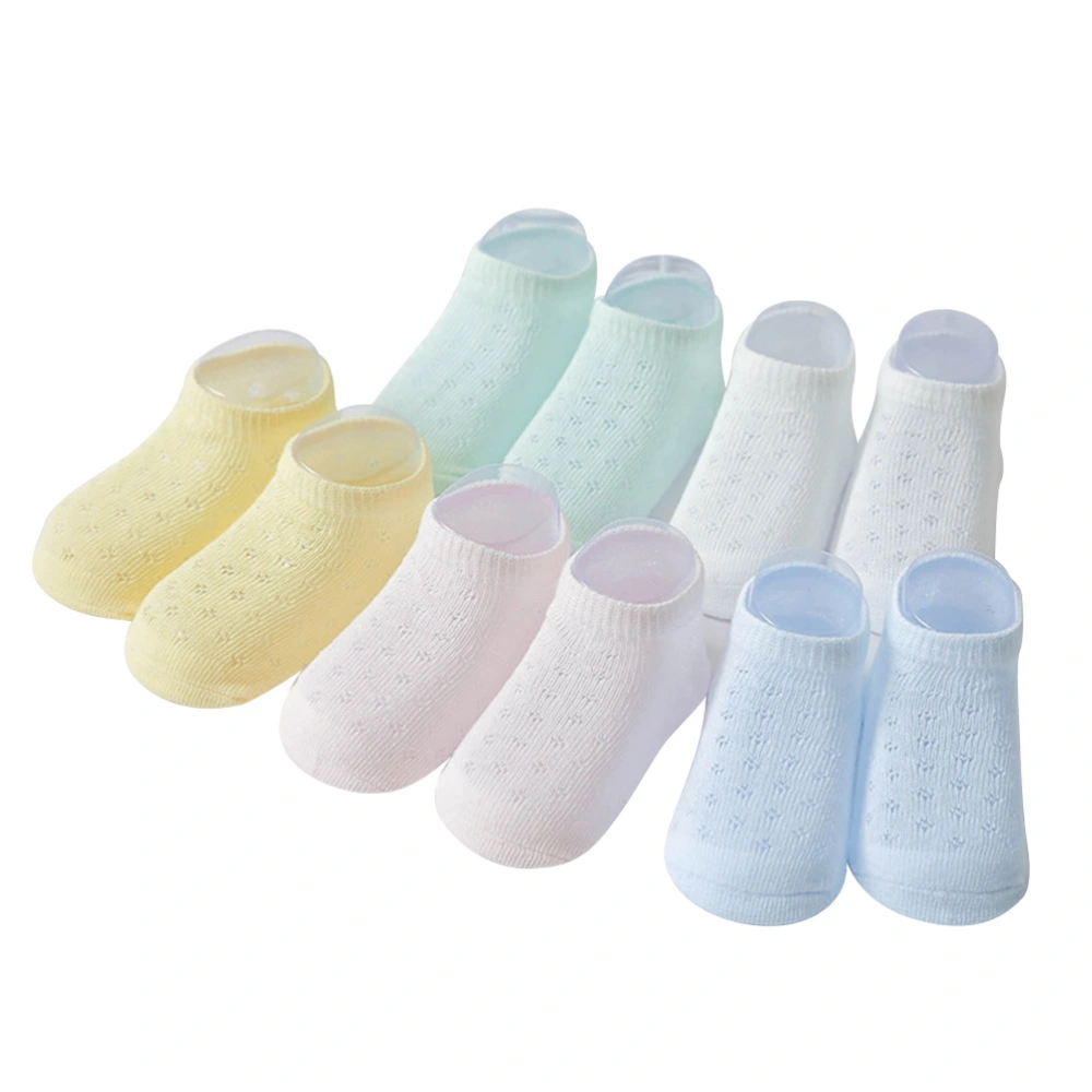 5 Pairs Baby Kids Summer Breathable Ultra-Thin Mesh Sock Low Cut No Show Ankle Socks 0-1 Years (5 Colors)