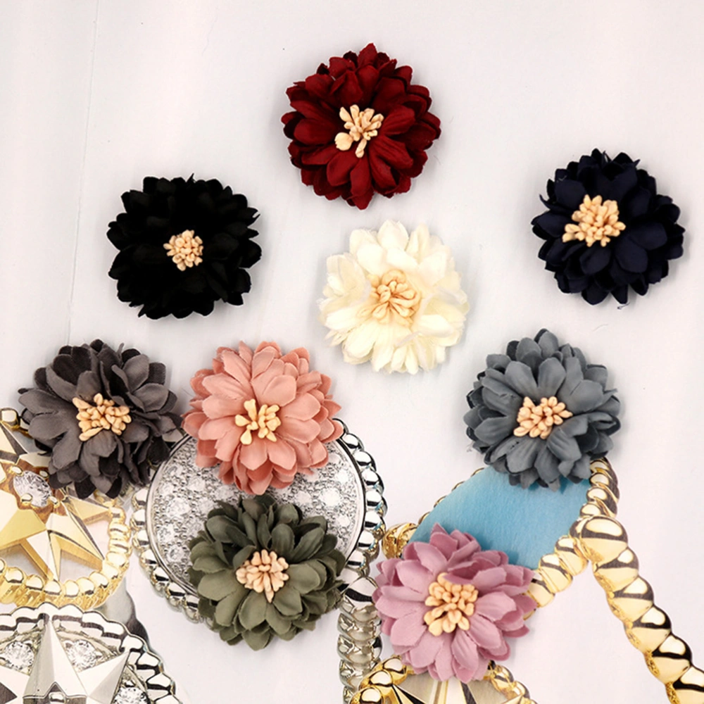 20pcs Chrysanthemum Embellishments DIY Crafts Flower Ornaments Shoes Boots Decor Decorations Creative DIY Clothing Material (Navy)