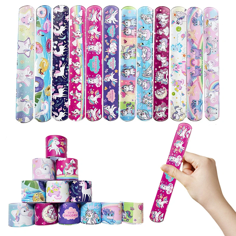 20Pcs Unicorn Slap Bracelets Snap Bracelet Bands Cartoon Slap Band Party Slap Bracelet