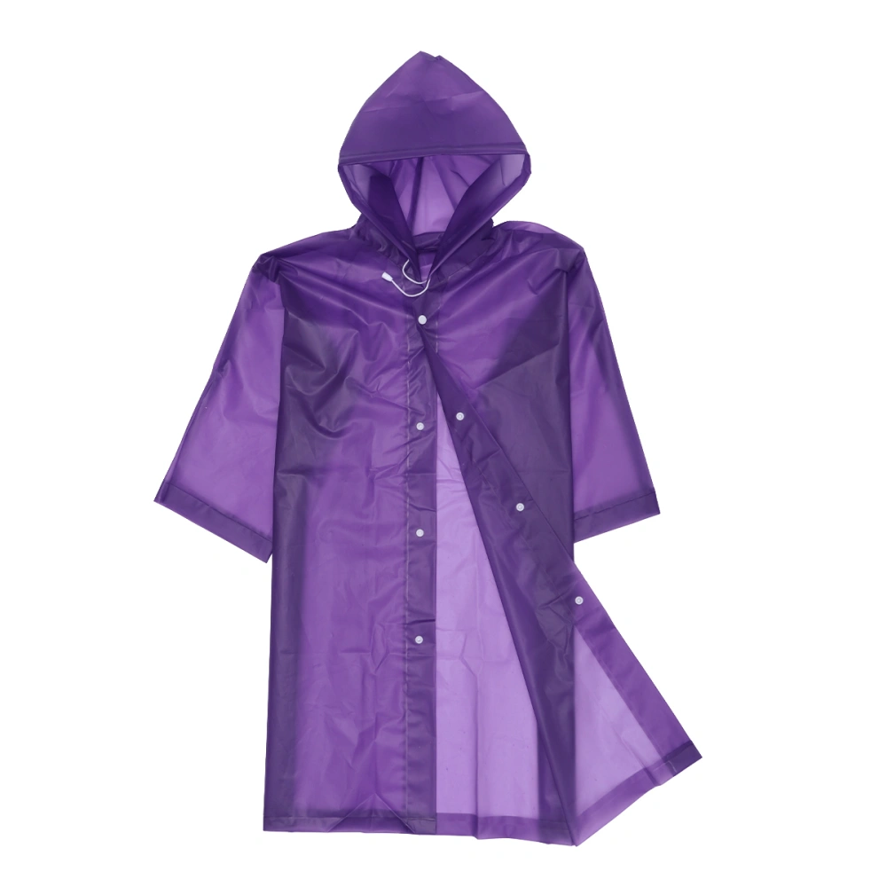 Purple Fashion EVA Rain Poncho Reusable Outdoor Raincoat Portable Waterproof Raincoat Thicken Rainwear with Hood and Sleeves for Kids