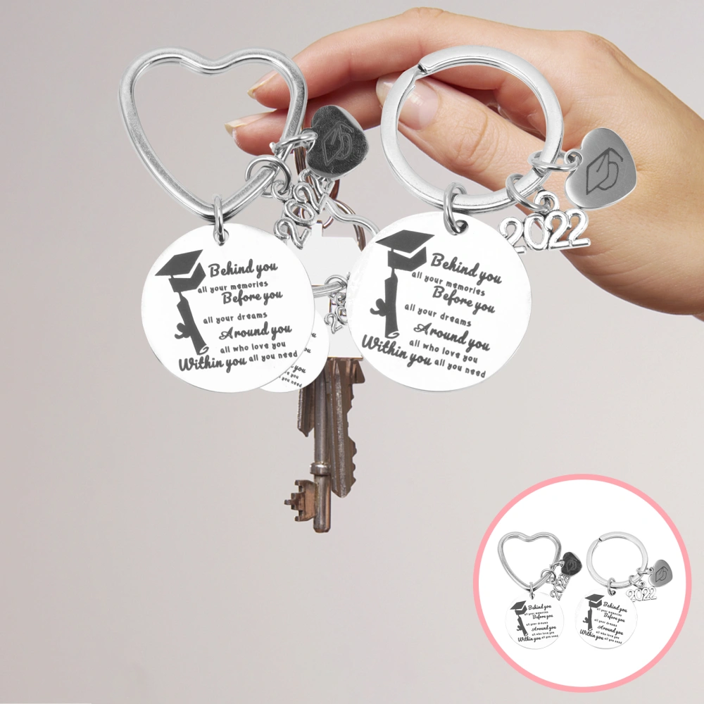 2Pcs Graduation Themed Keychain 2022 Graduation Key Ring Unique Bag Hanging Decor