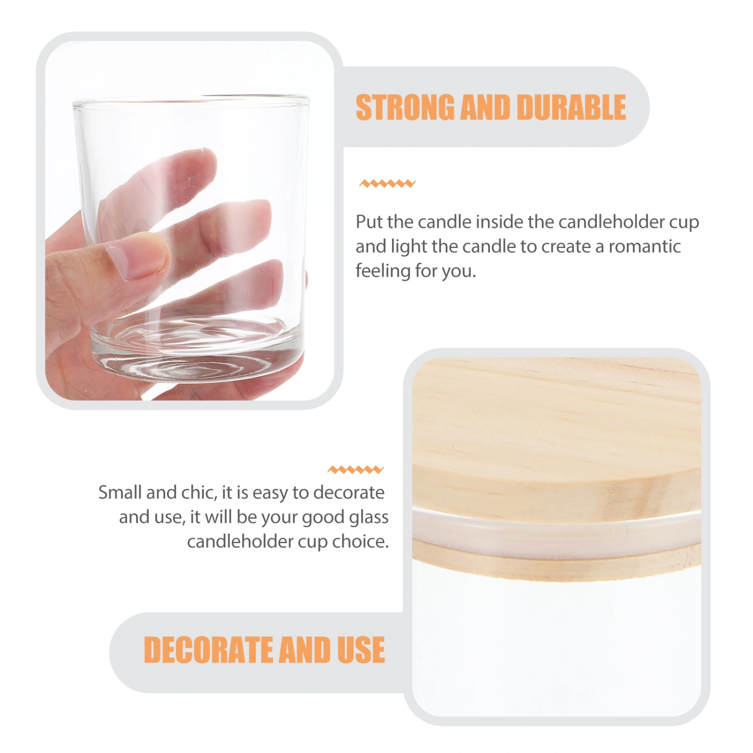Transparent Candle Cup Empty Candle Tins Glass Candle Jar for Making Candles