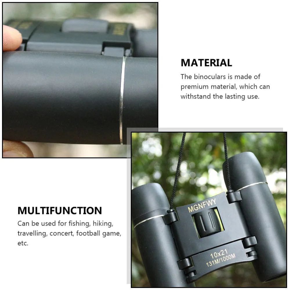 1pc 10X Magnification Binoculars Portable Telescope for Outdoor Activities