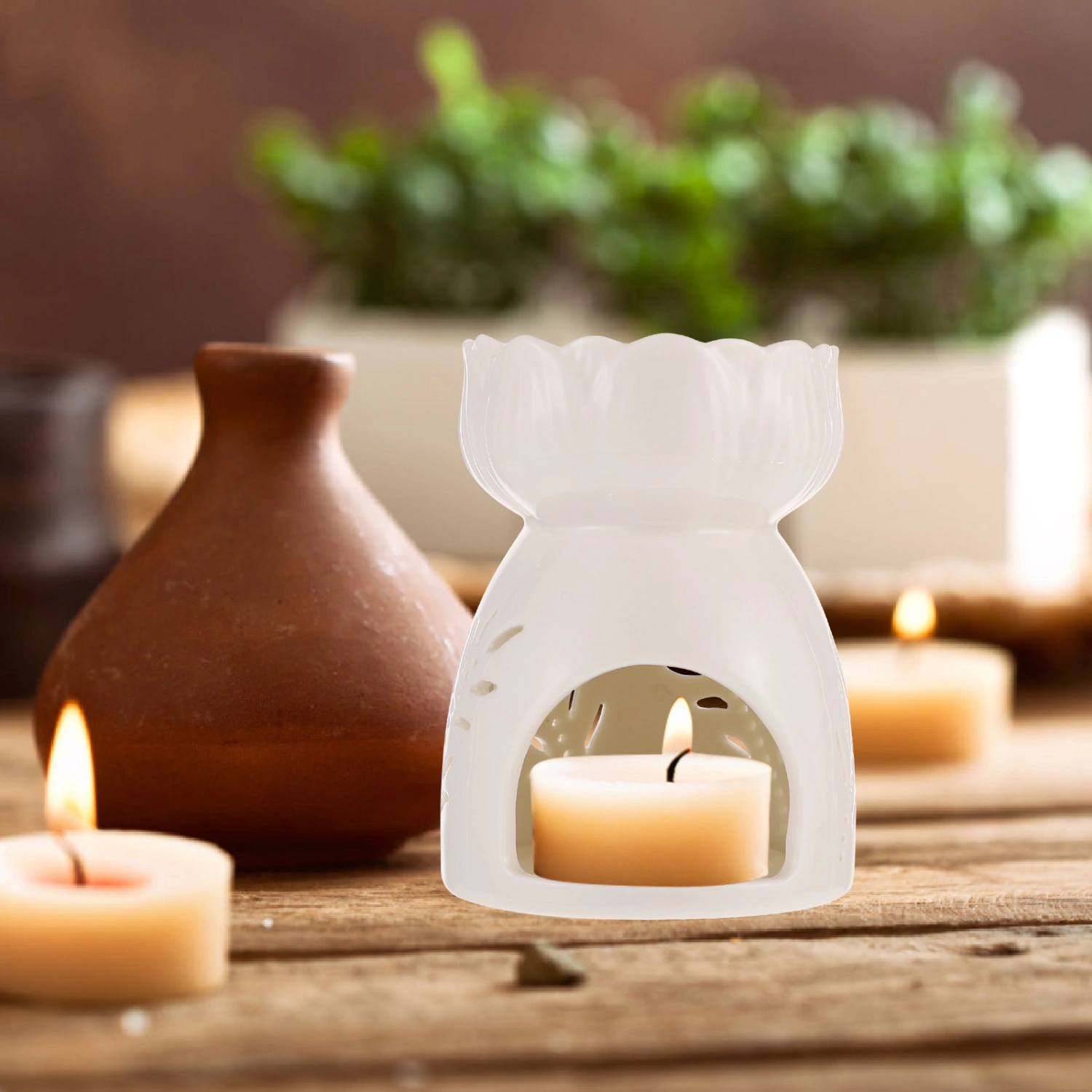 Ceramic Tealight Candle Holder Essential Oil Burner Aromatherapy Aroma Diffuser (without Candle)