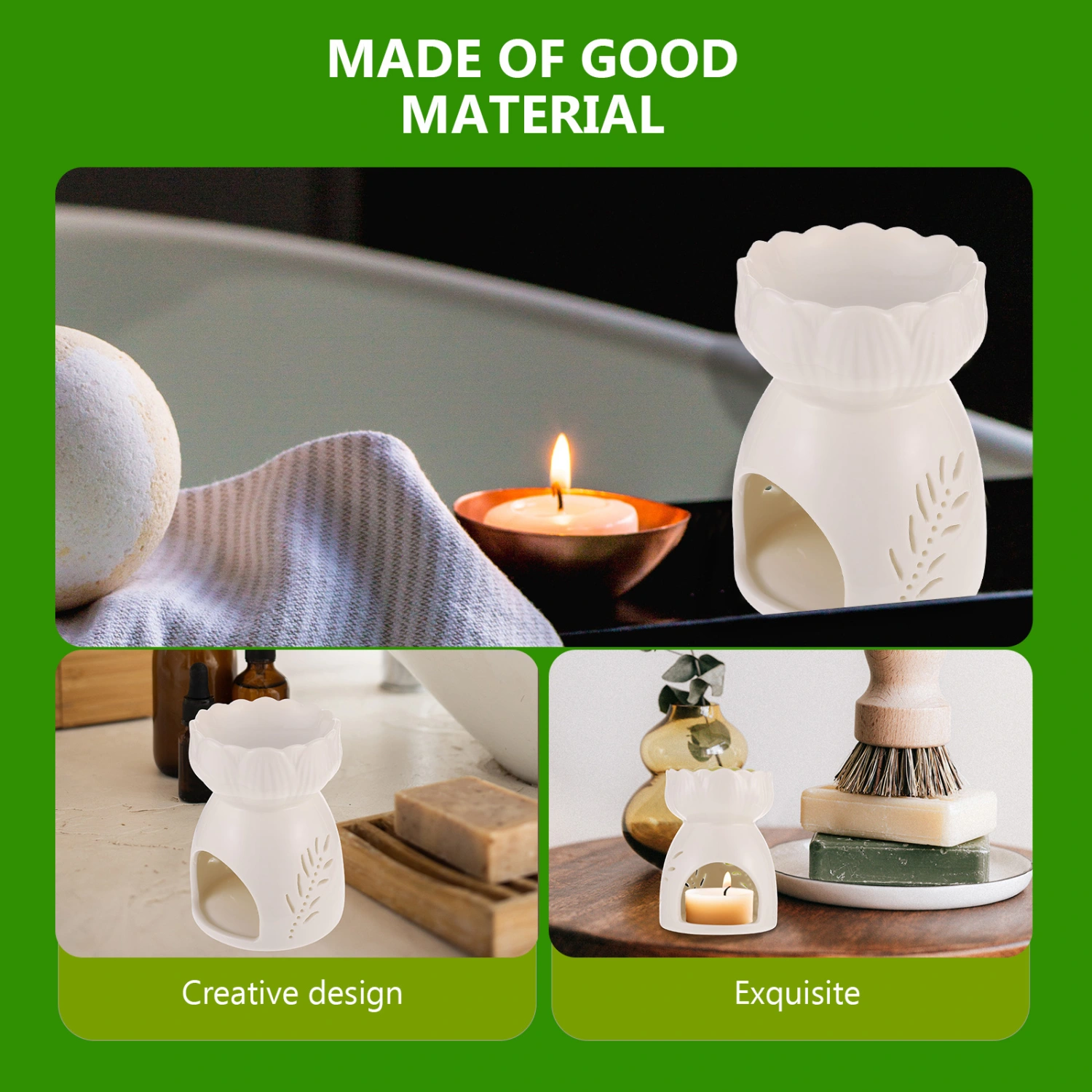 Ceramic Tealight Candle Holder Essential Oil Burner Aromatherapy Aroma Diffuser (without Candle)