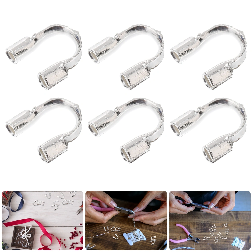 200pcs Silver Color Brass Wire Guardian and Protectors U Shape Accessories for Jewelry Making