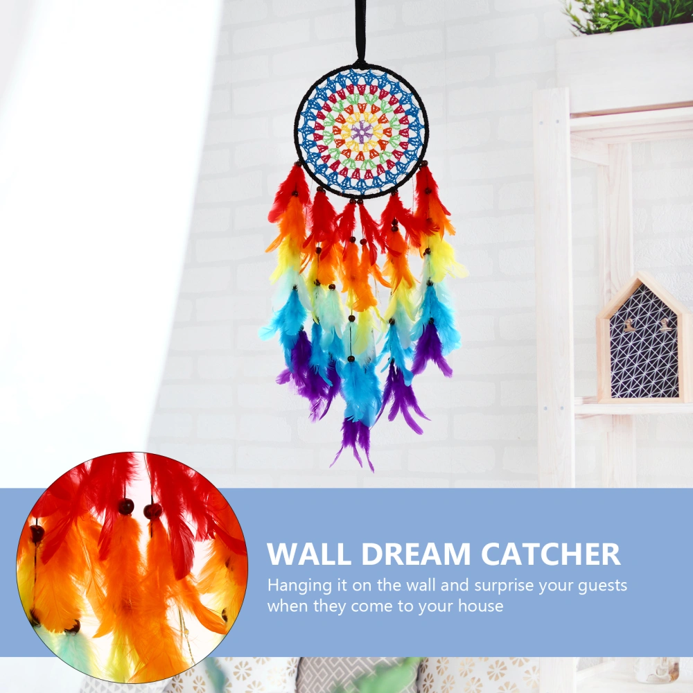 Glowing Dream Catcher Feather Pendant Wall Hanging Ornament Room Wall Art Decor