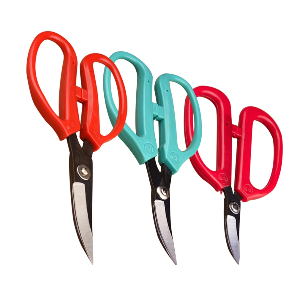 3pcs Toe-spring Leather Scissors Fabric Leather Clothing Tailor's Scissors Household for Home