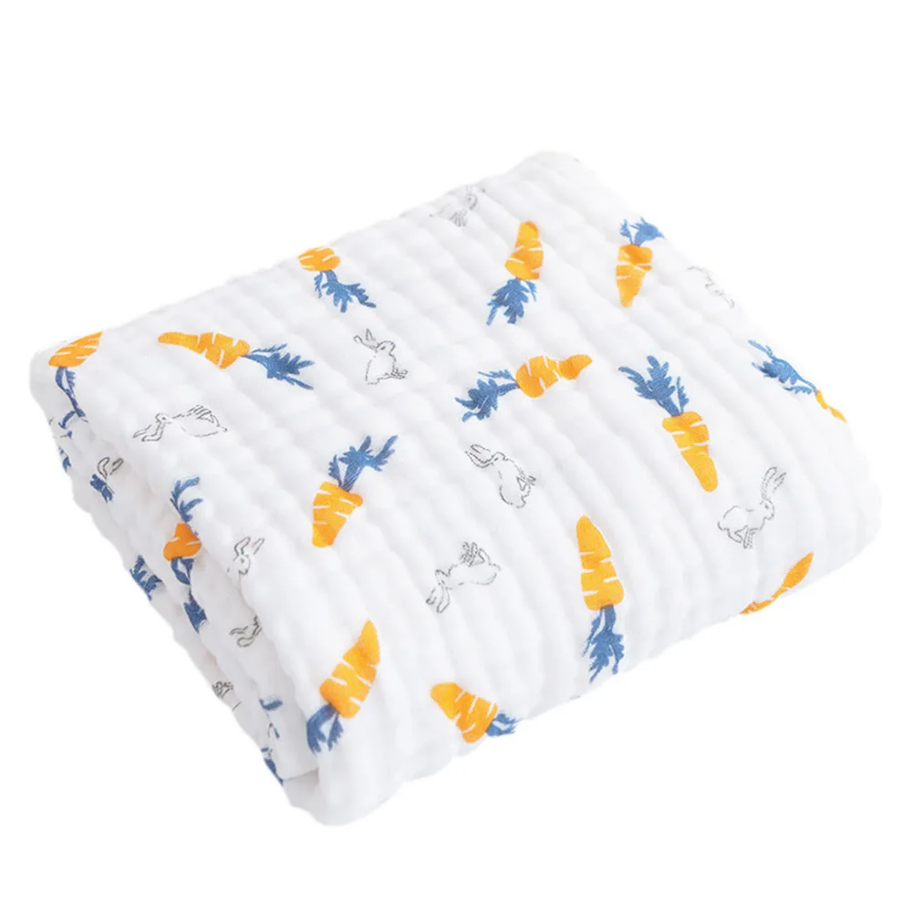 1Pc Cotton Baby Swaddle Blanket Infant Cartoon Bath Towel Towel White
