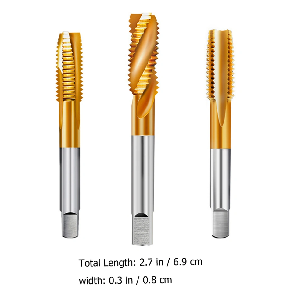 3pcs Household Drill Bits High Speeds Steel Drilling Supplies Straight Slot Machine Taps