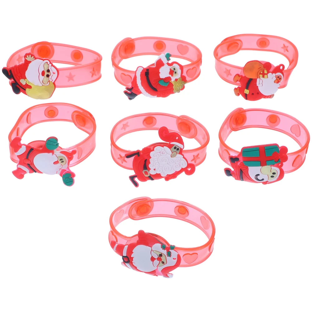 12pcs Christmas Luminous Bracelet LED Flash Bracelet Plastic Christmas Electronic Luminous Wrist Band