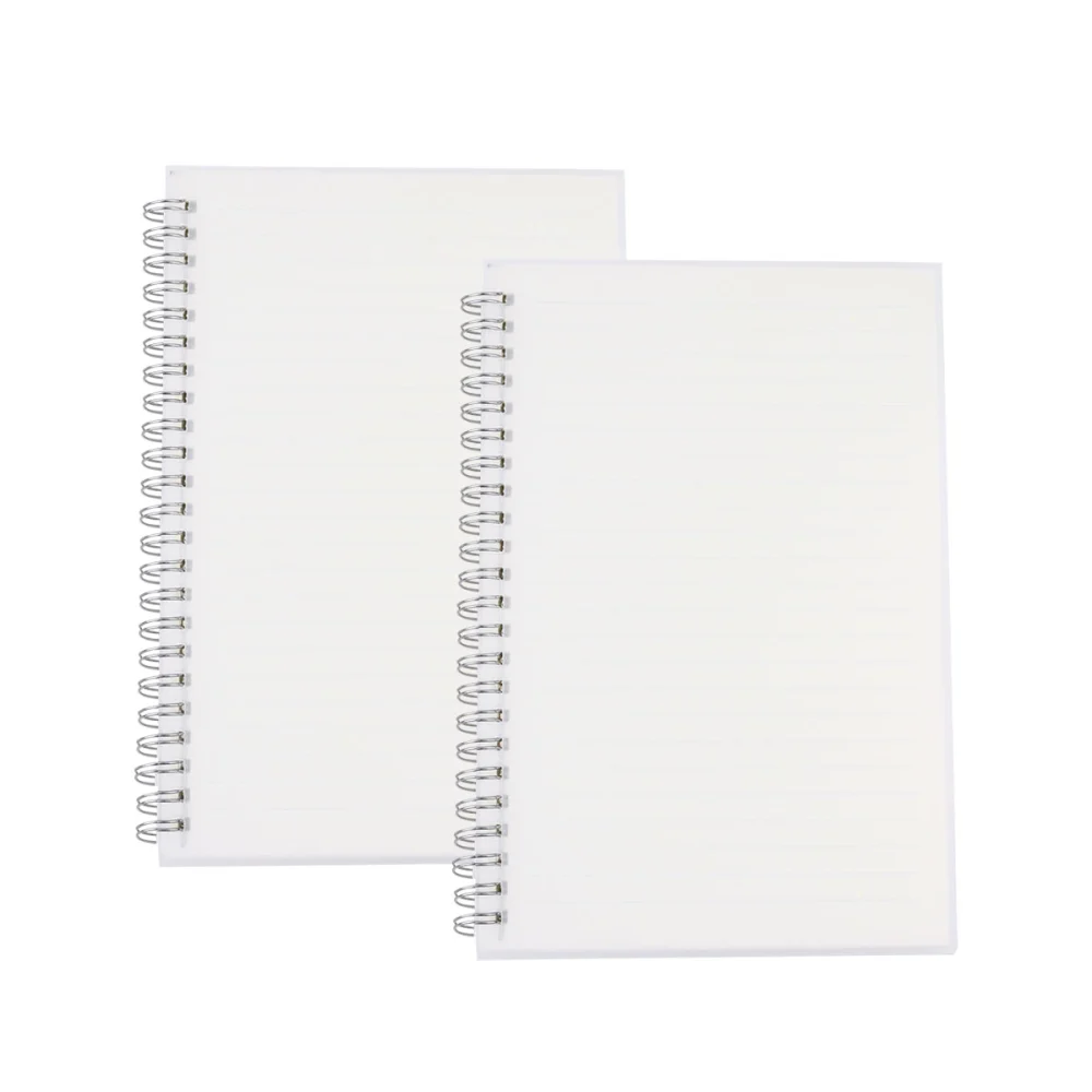 2Pcs Minimalist Spiral Notebook Dull Polish Coil Notebook Transparent Notepad