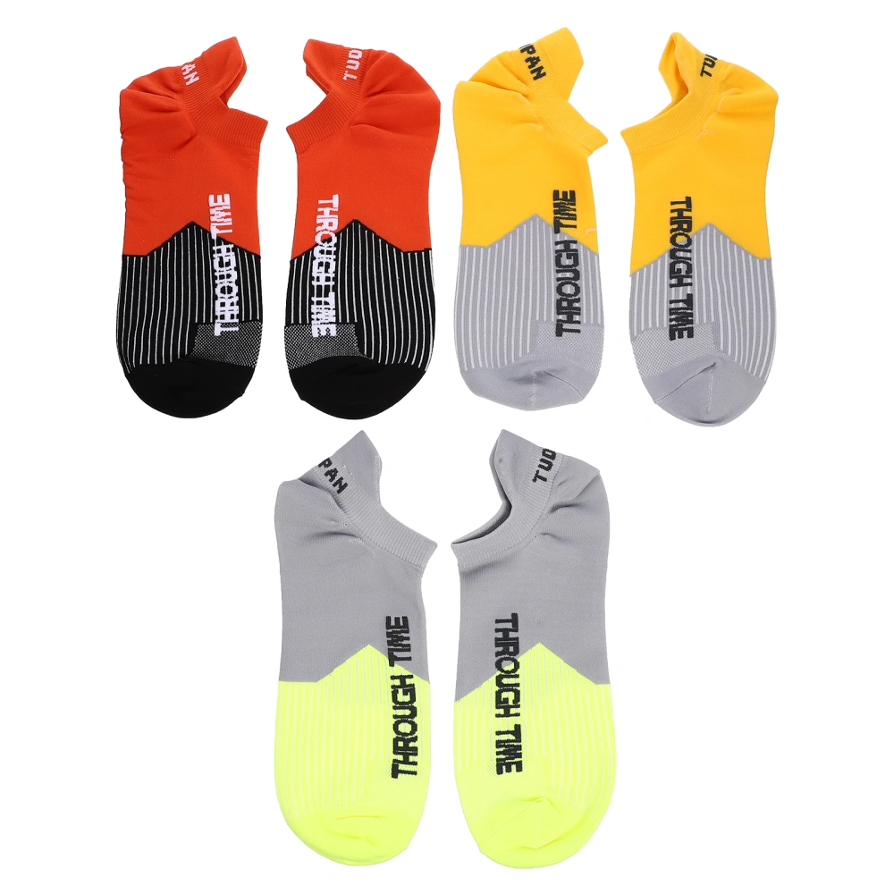 1 Set 3 Pairs Low Cut Socks Summer Breathable Running Socks (Assorted Color)