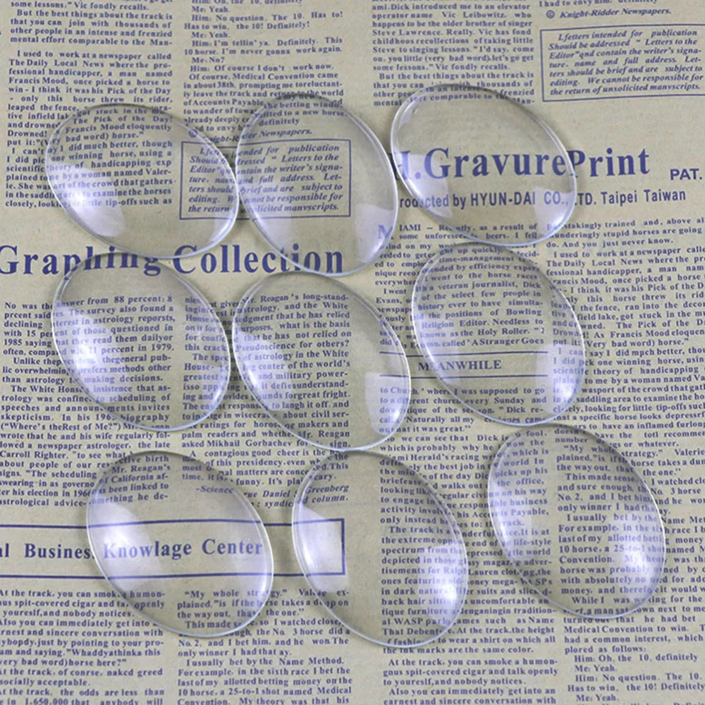 100pcs 18x25mm Oval Transparent Clear Glass Cabochons for Photo Pendant Craft Jewelry Making