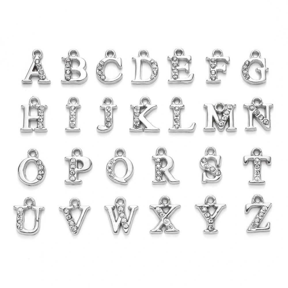 26Pcs Alloy Letter Charms Metal Alphabet Charms Mini Alphabet Pendants Jewelry Making Pendants