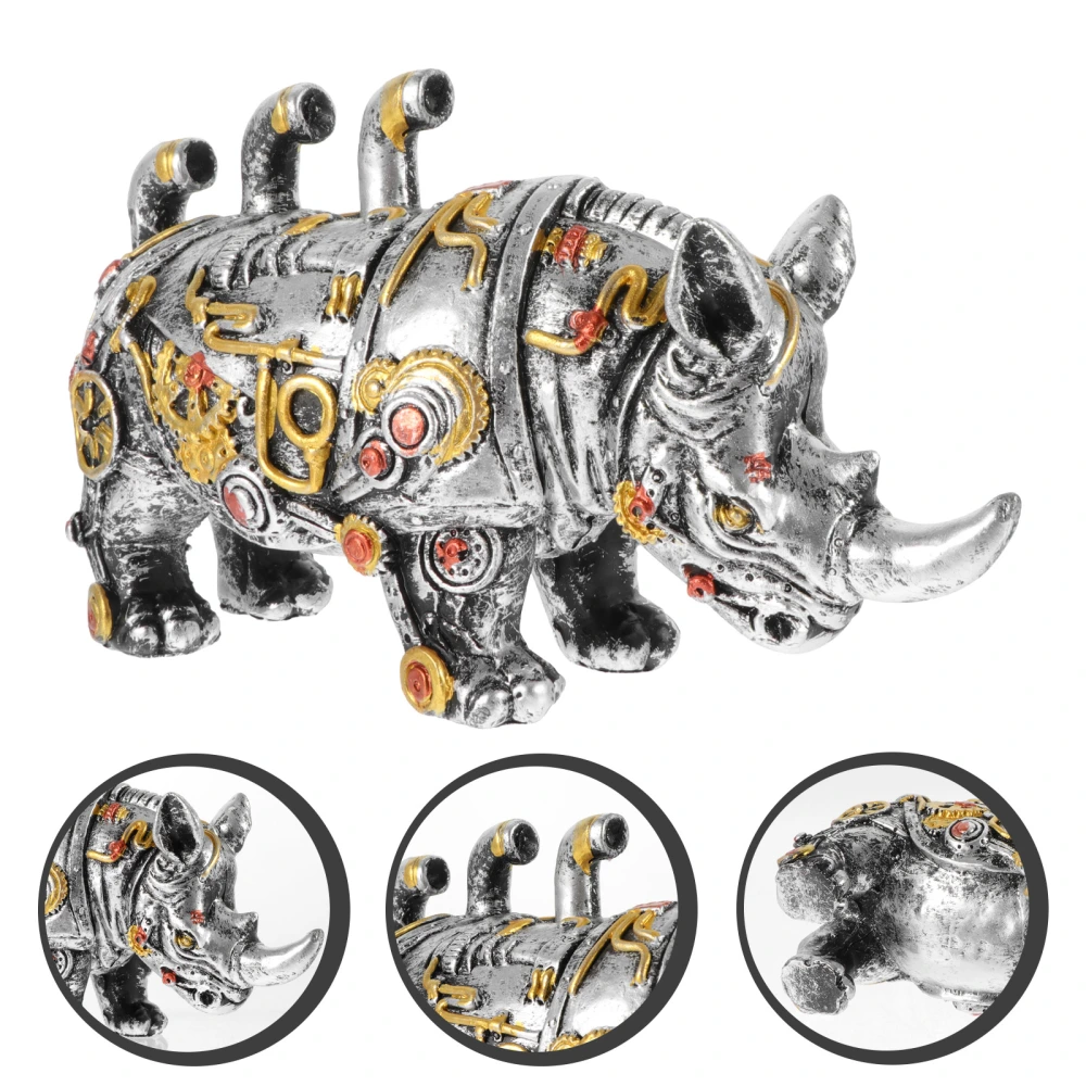 Punk Rhino Adornment Creative Desktop Ornament Unique Retro Decoration