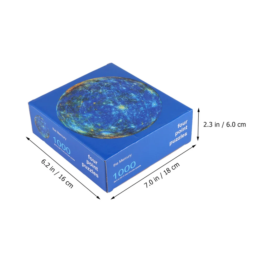 1 Set 1000pcs Planet Puzzle Decompression Jigsaw Puzzle Toy Intelligence Puzzle Toy for Friends Family Co-worker (Mercury)