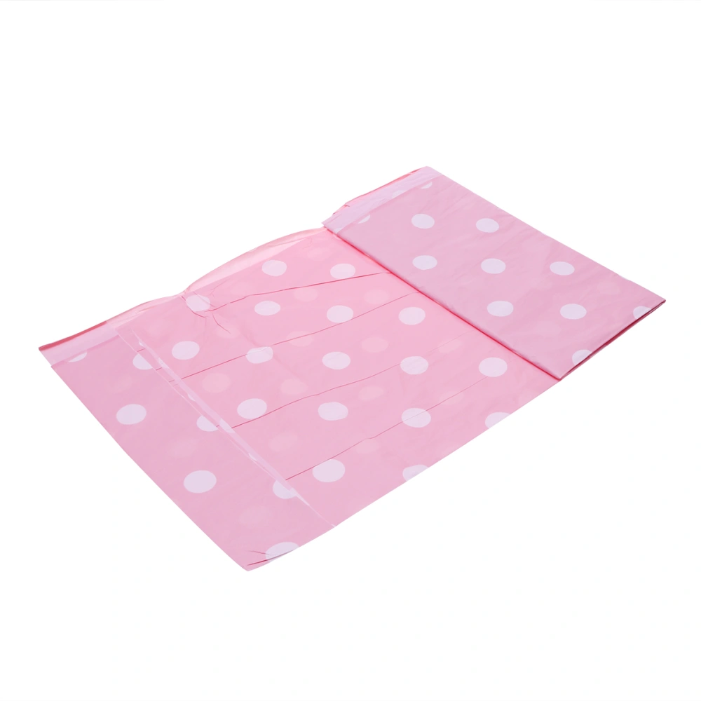 Polka Dots Pattern Disposable Tablecloth Plastic Picnic Table Covers Table Decor Party Supplies for Festival Xmas Birthday (Pink and White)