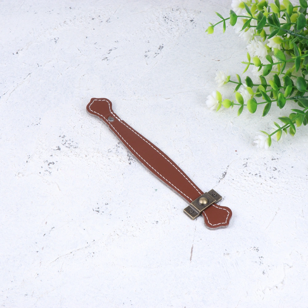 Chic Leather Handle Vintage Style Door Pull Handle Drawer Cabinet Practical Door Handle for Home (6888 Red Brown-128)