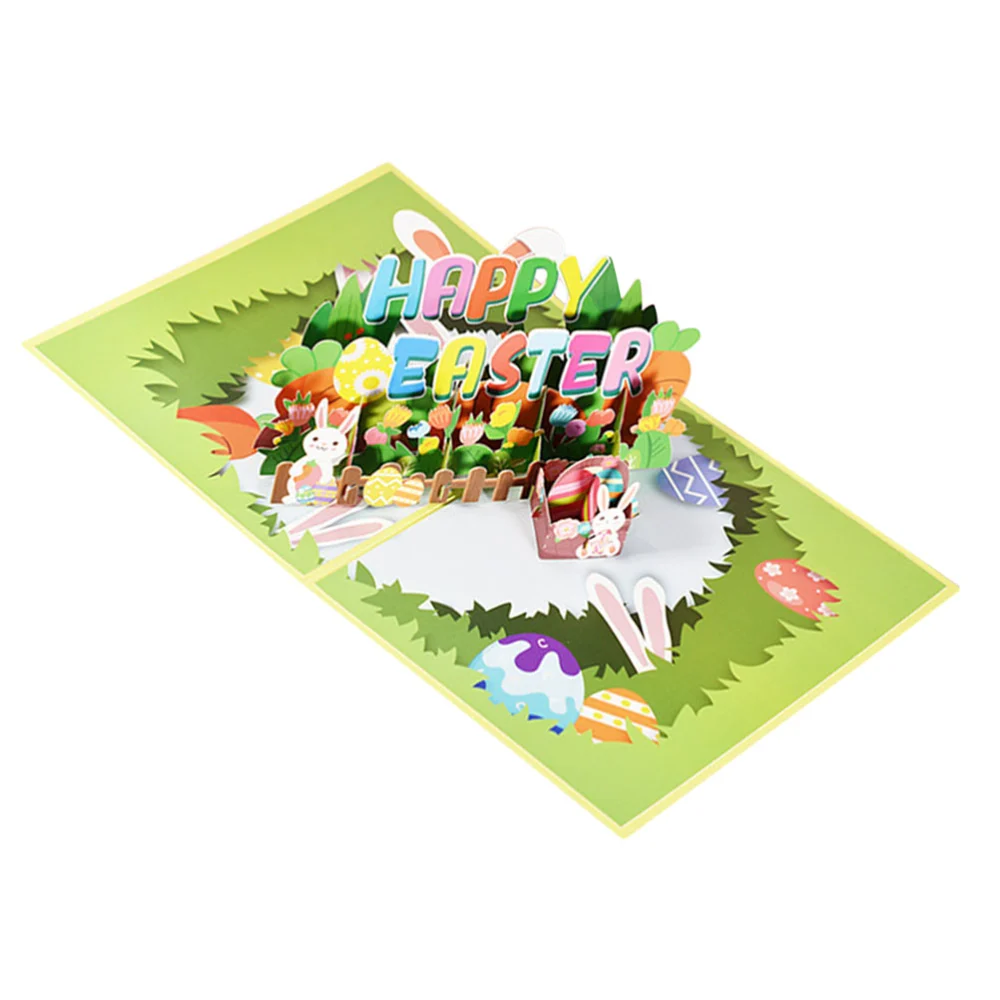 Happy Easter Greeting Card 3D Holiday Blessing Card Festival Cartoon Gift Card