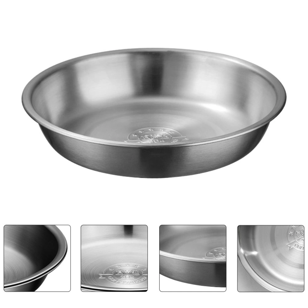 1pc Thickened Soup Basin Practical Stainless Steel Soup Bowl for Home (Silver)