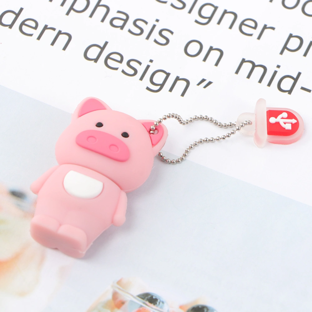 32GB USB Flash Drive PVC Piggy Pig Shaped Memory Stick USB 2.0 U Disk - Pink