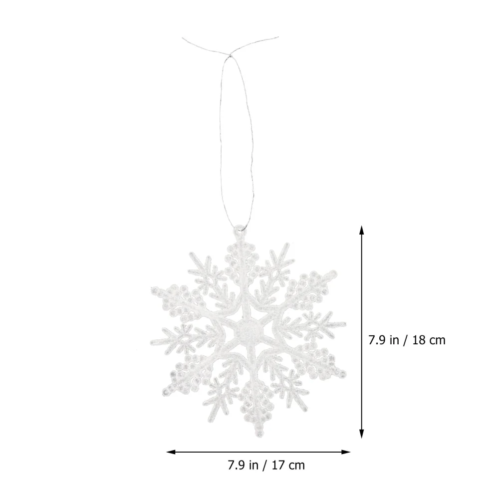 36pcs Christmas Decorative Snowflake Pendants Christmas Tree Ornaments Home Decor