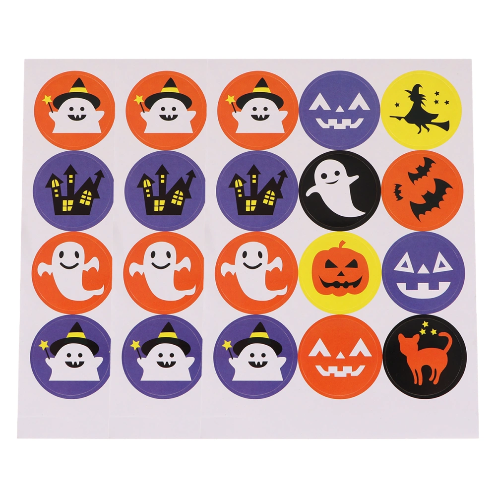 30 Sheets 12pcs in 1 Sheet Hallowwen Elements Pumpkin Skull and Ghost Sealing Stickers Candy Bag Stickers Party Favor Decals Gifts Supplies Decoration