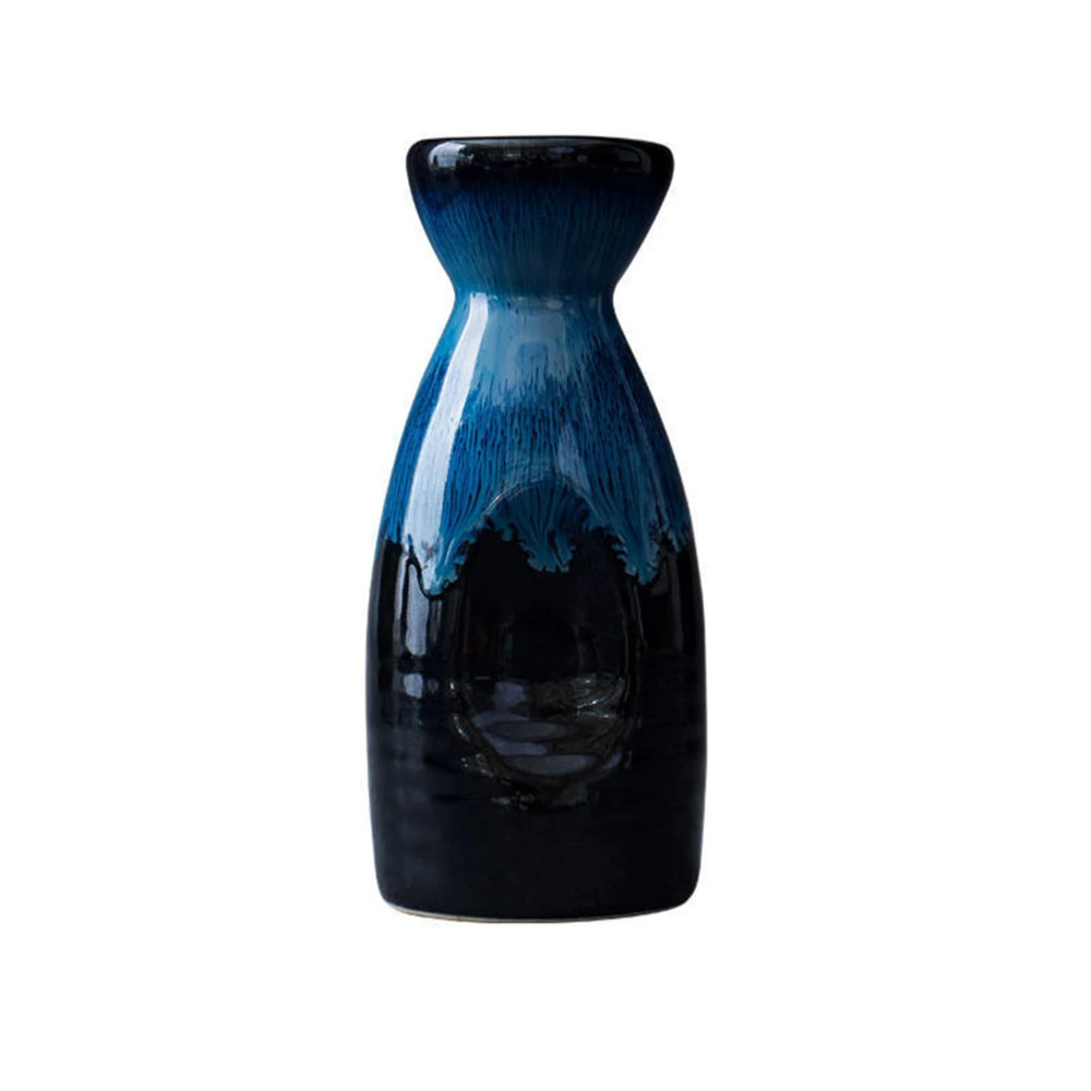 Japanese Style Ceramics Sake Bottle Tea Pot Blue Wine Pot Water Jar Kettle for Sake Tea Coffee Wine Water