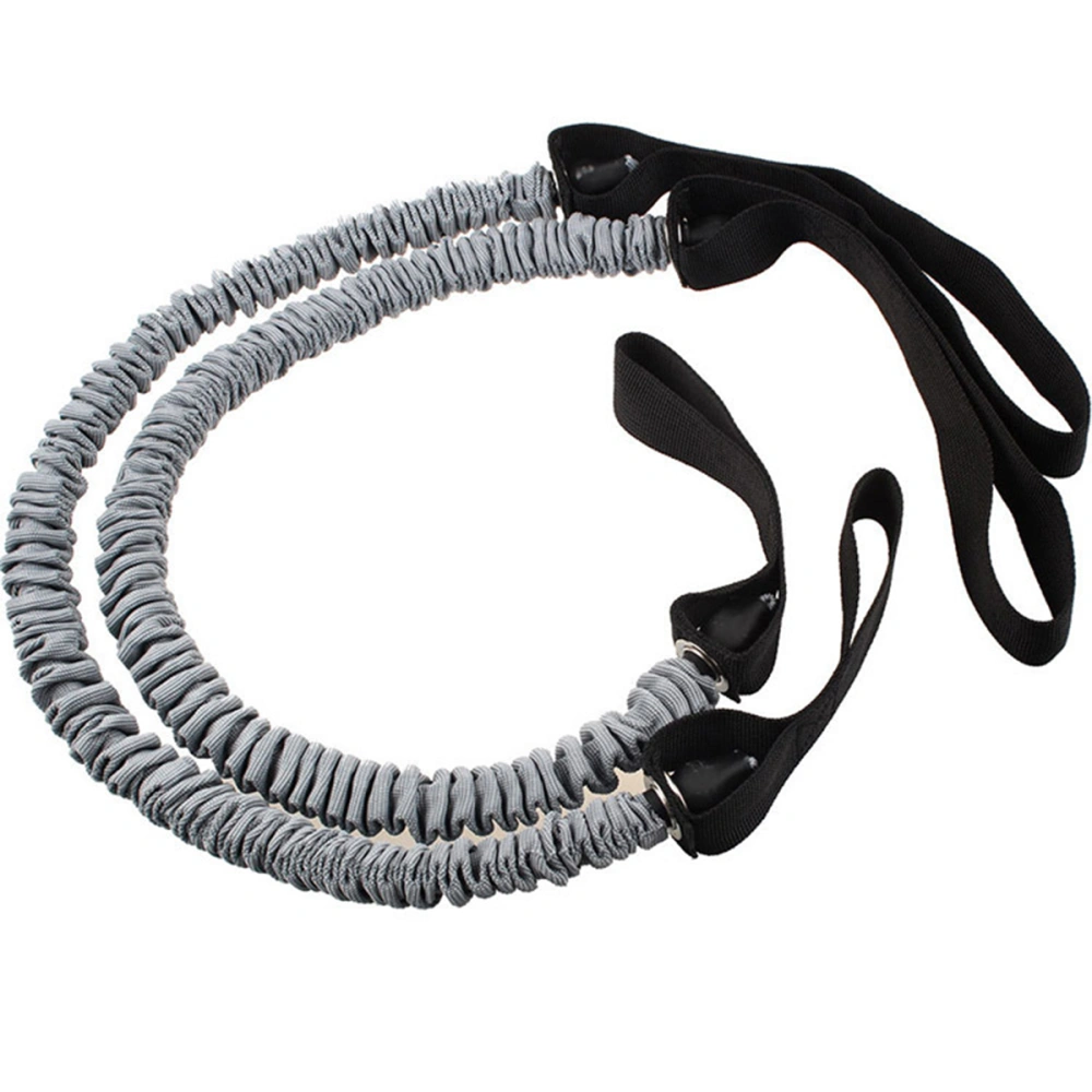 A Pair of Abdominal Wheel Auxiliary Pull Rope Elastic Rope Tension Resistance Bands for Fitness (Grey)