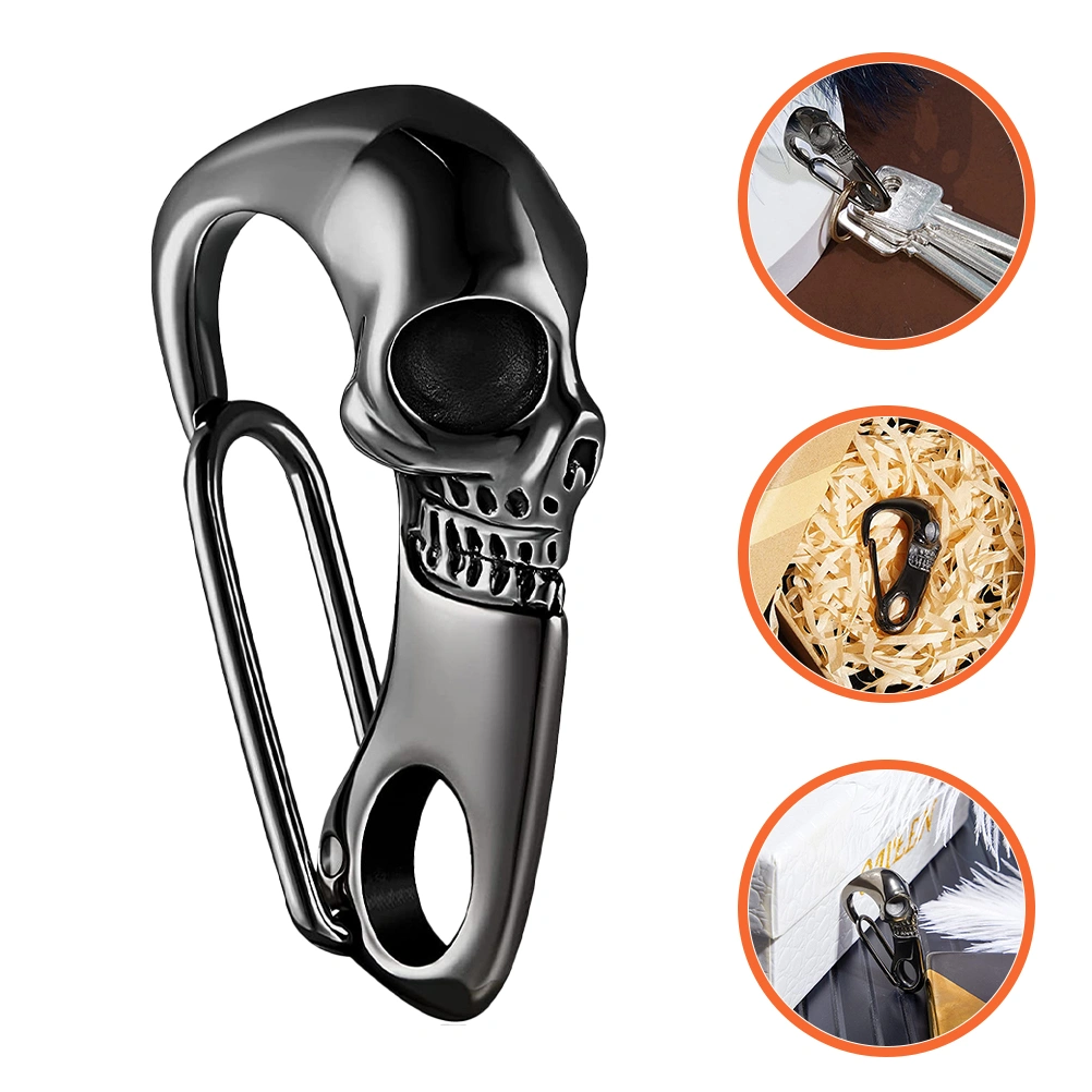 Skull Carabiner Stainless Steel Punk Style Skull Key Chain Dress up Accessories