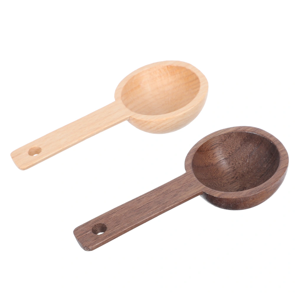 2Pcs Creative Powder Scoops Practical Wood Spoons Simple Measuring Coffee Spoon