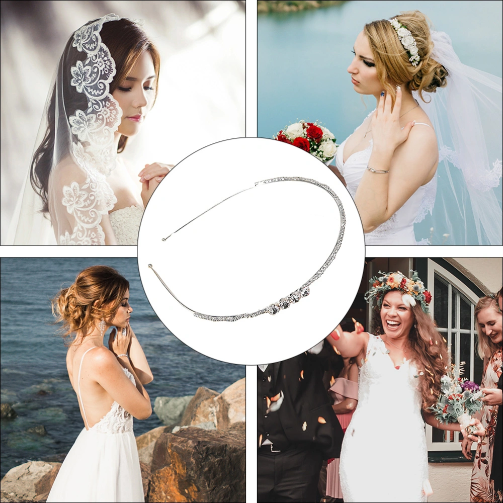 1Pc Hair Band Women Wedding Hairband Bride Diamond-studded Hair Ornament