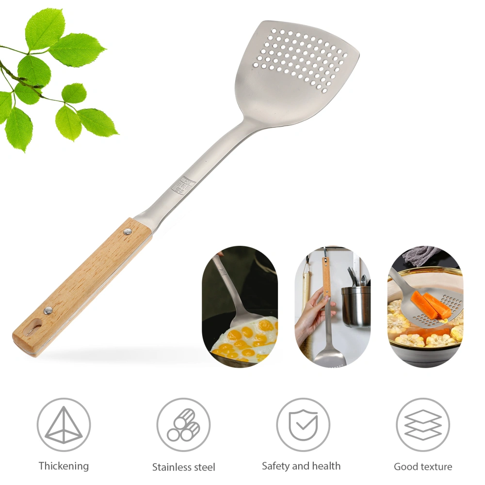 Stainless Steel Wok Spatula Wooden Handle Cooking Spatula Kitchen Cooking Utensil