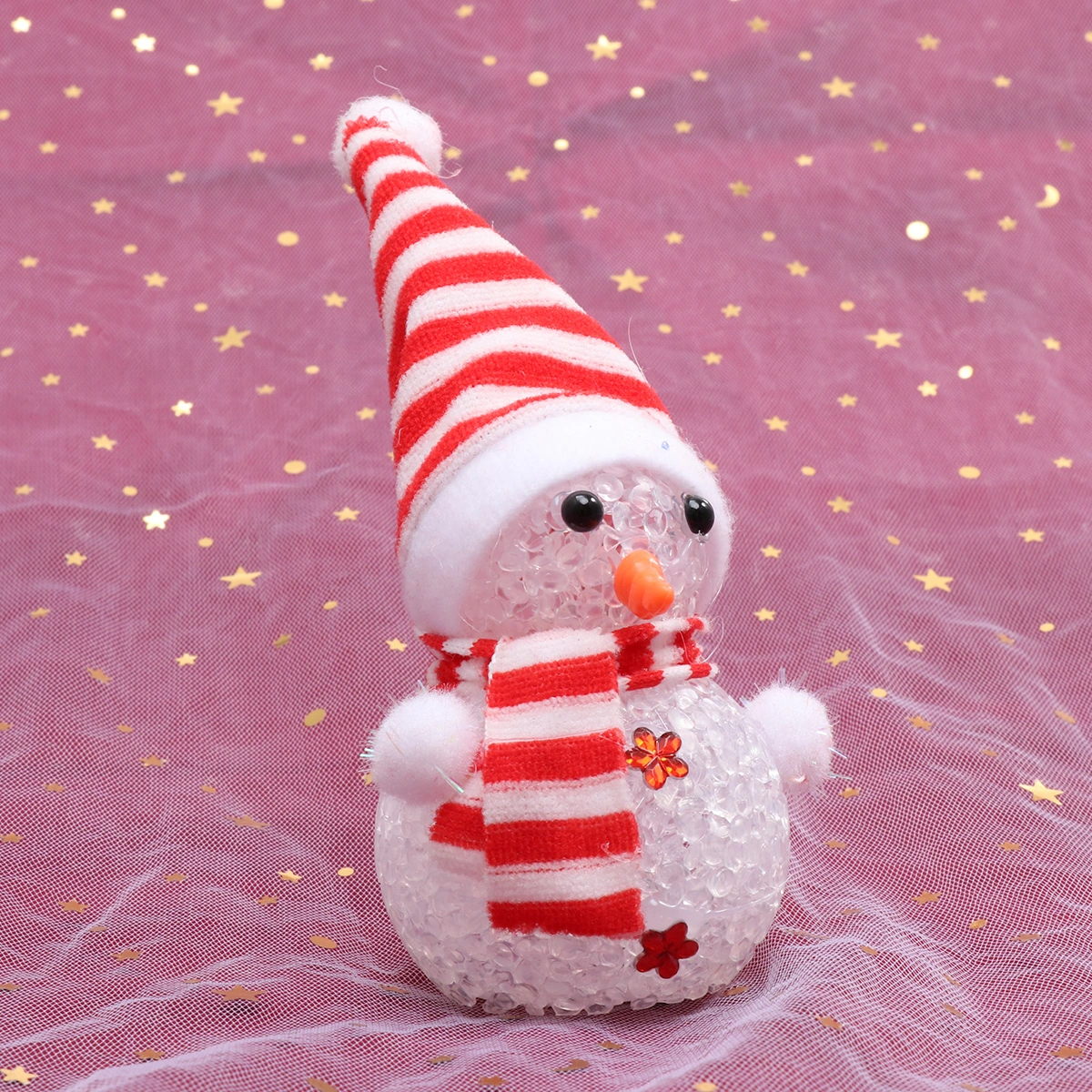 1PC Snowman Lamp Christmas Night Light LED Flash Light Bedside Lamp Decorative Desktop Light Random Pattern