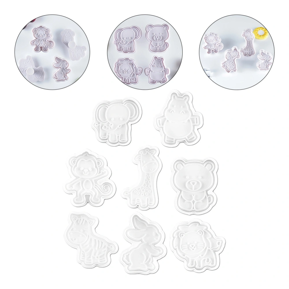 8pcs Plastic DIY Biscuits Molds Animal Shape Cookie Molds Kitchen Baking Tool