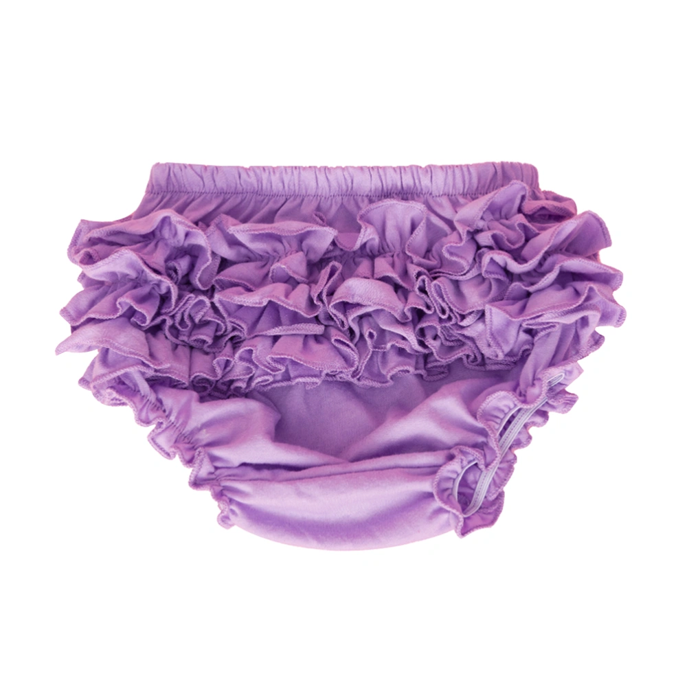 Baby Girl Ruffle Lace Pure Cotton Panties Diaper Cover for Halloween Size S(Purple)