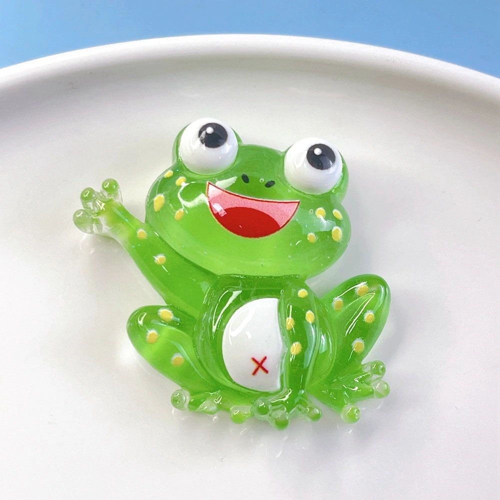 2Pcs Adorable Frog Figurines Glow in the Dark Frog Statues DIY Frog Charms Mini Frog Charms Decors