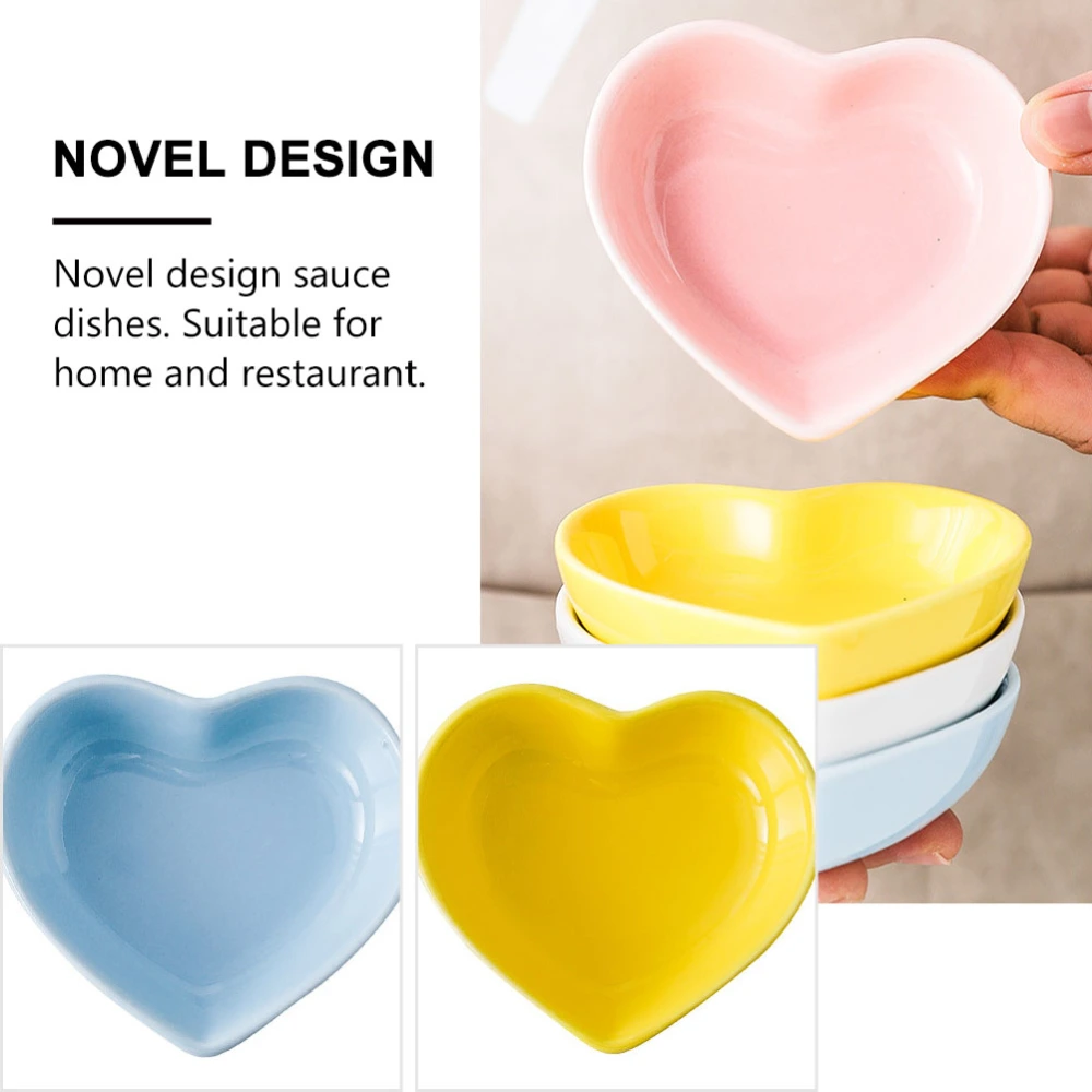 4Pcs Lovely Ceramic Dipping Seasoning Dishes Small Plates Flavor Sauce Dishes