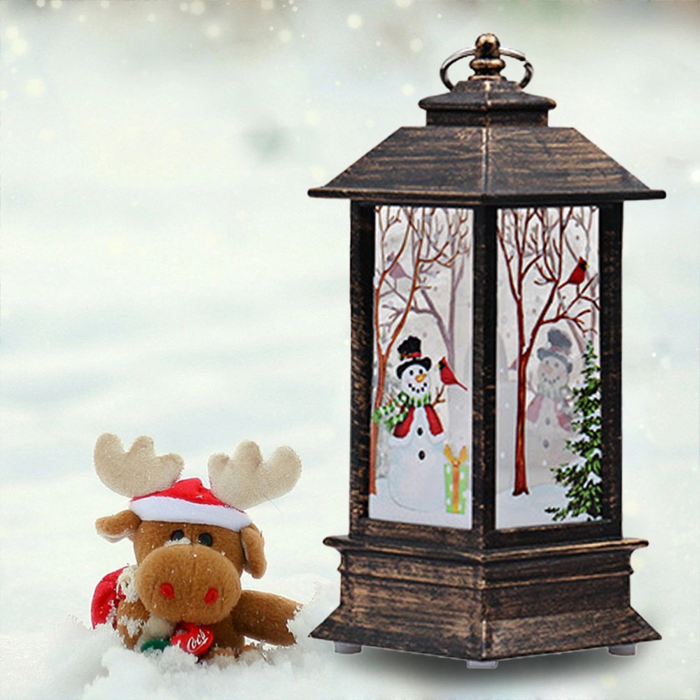 Christmas Candle Lantern Battery Powered LED Lamp Decorative Table Ornament(Random Snowman/ Santa Clause)