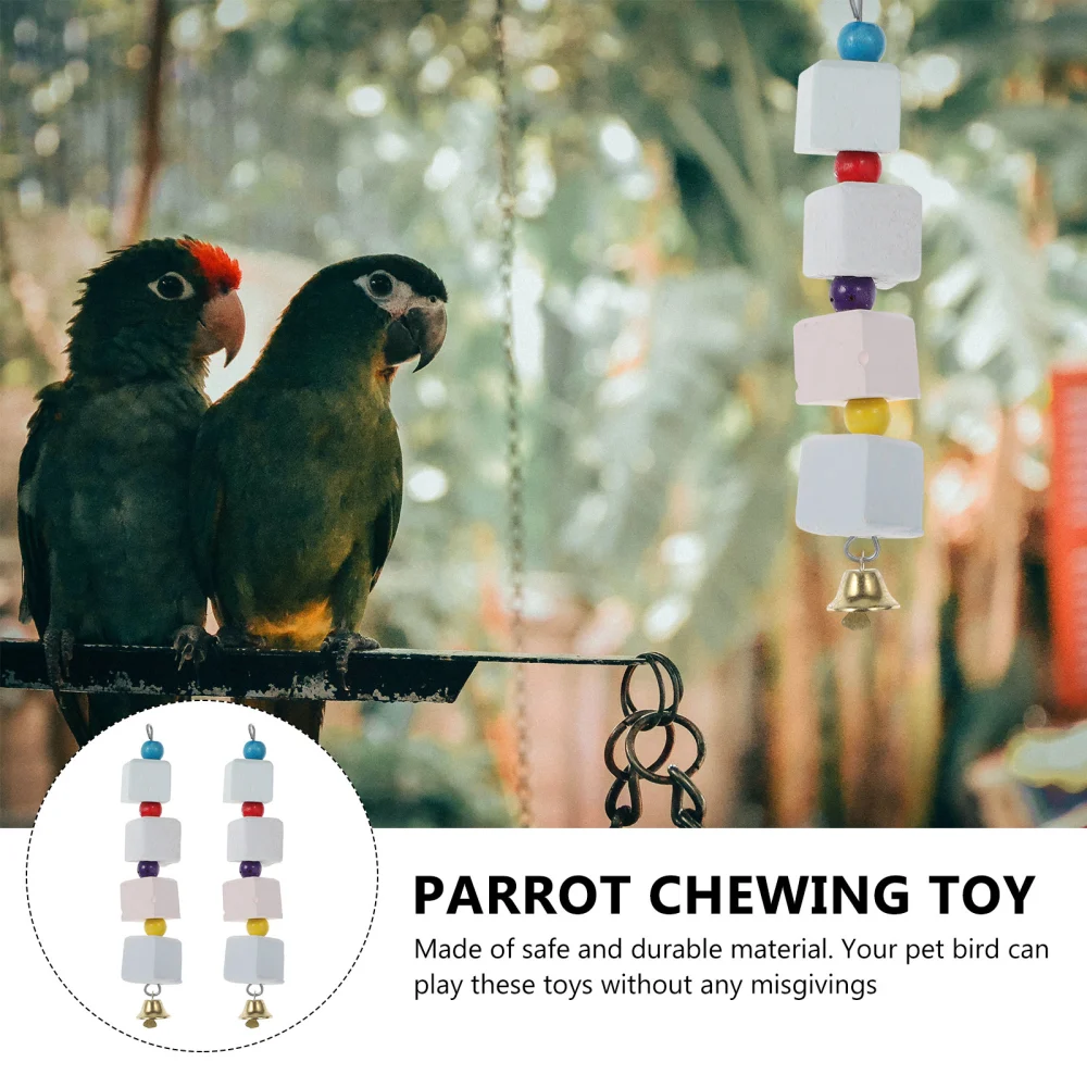 2pcs Parrot Chewing Toys Parrot Mineral Molar Toys Hanging String Pet Plaything